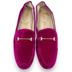 Sam Edelman Lior Magenta Hot Pink Crushed Velvet Horsebit Loafer Shoes Size 8.5 Photo 3