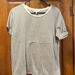 Ella Moss  striped short sleeve top size large. Photo 0