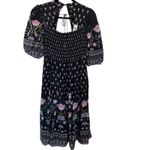 Anthropologie NEW Smocked Black Floral Midi Dress Short Sleeve Size Small $180 Photo 6