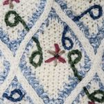 Vintage 70s Huntington Ridge Hand Knit Floral Sweater Size L Photo 3