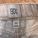 BDG Urban Outfitters Womens Ivory Drawstring Jean Shorts S-S Distressed Hem Photo 2