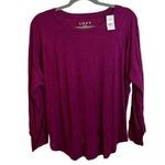 Loft NWT Deep Magenta Long Sleeve Top Photo 0
