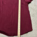 Quince  Washable Stretch Silk Tee Burgundy Short Sleeve Keyhole Back Size M Photo 5