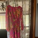 Flying Tomato Flowy pink tropical dress.  High low design. Photo 2