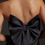 Anthropologie Hutch Black Strapless Bow Back Sweetheart Neck Mini Dress Cocktail Party Sz 2 Photo 0