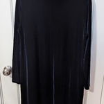 Jacqueline Ferrar Vintage  Velvet Long Sleeve Midi Dress W10 Navy Photo 0