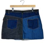 Starwear Mini Skirt Womens 16 Colorblock Patchwork Denim 100% Cotton Y2K 90s Blue Photo 3