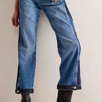 Free People  We The Free Moonlit Moto Slim Bootcut Jeans Darkside Photo 0
