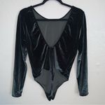 Victoria's Secret Victoria sport VS Victoria’s Secret green velvet sparkle star LS thong bodysuit Photo 3