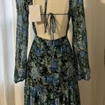 WAYF NWT Floral Print Open Back Tiered Midi Dress Photo 9