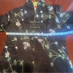 Shanghai Soho Oriental 100% Silk Asian Jacket 3D Sakura floral embroidered Sz M Black Size M Photo 3