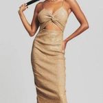 Retrofête Retrofete Sariah Sequin Dress in Nude Size XL NWT Sleeveless Cutout Midi Photo 0