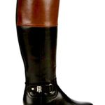 Tommy Hilfiger Knee High Riding Boots Brown Black 9.5 Wide Calf Photo 0