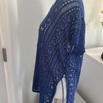 Blue Crochet Knit Beach Cover Up Photo 3
