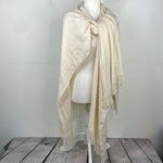 LC Lauren Conrad Cream oversized Wrap Shawl with Fringe Photo 4