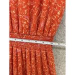 1. State  Women's Maxi Dress Orange Tiered Sleeveless Size XS Keyhole Smocked Photo 7