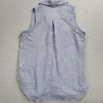 Just living Womens Tank Shirt Sz S Blue Chambray Button Down Collared Sleeveless Photo 2