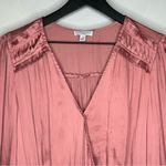 Current Air  Long Sleeve Satin Dress in Dusty Rose Size M Photo 4