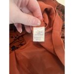 Garnet Hill  Floral Drop Waist Dress 6 Button Front Pockets Navy‎ Burnt Orange Photo 3