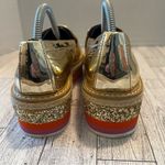 ALDO Gold Metallic Pointed Platform Loafers Size 6M Shiny Glitter Photo 5