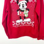 Disney Mickey Mouse Red Christmas Graphic Light Up Long Sleeves Sweater Large Photo 6