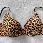 Juicy Couture  Intimates 34B Leopard Print Plunge Push Up Bra Black Straps Photo 3