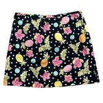 Vintage Skort Shorts Skirt Black Hibiscus Pineapple 10 8 6 Photo 0
