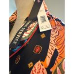 Room Service XL Tiger Floral Print Pajama Set Sleepwear boho whimsi tiger black Photo 8