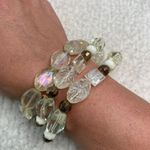 White Fox Boutique Clear Rainbow Elastic Beaded Bracelets - Set of 3 Photo 0