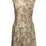 Connected Apparel Womens Coral & Off White Floral Sleeveless Midi Party Dress Photo 0