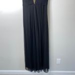 Betsy and Adam  Black Strapless Beaded Sweetheart Slit Formal Gown Prom Dress 12 Photo 4