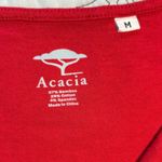 ACACIA Drape Front Bamboo Blend Asian Print Tee Shirt Swim Cover Dress ~Medium Red Photo 6