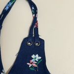 Pink Rose  Blue Floral Spaghetti Strap Tank Top - Size Large - EUC Photo 2