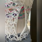 Boston Proper  White Lace Top with Zipper Side Photo 4