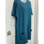 NWT Poetsky Teal Blue Short Sleeve Pocket Tunic Dress XL X Photo 2