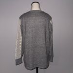Flora Nikrooz Grey Sweatshirt with Lace Sleeves Women’s size Medium Gray Photo 1