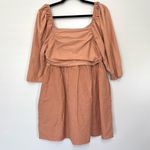 Anthropologie Forever That Girl Puff Shoulder Babydoll Linen Blend Mini Dress in Dusty Rose Photo 4