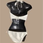 Shade & Shore White Lightly Padded Shiny Underwire Bikini Two Piece Suit Photo 7
