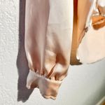 Nicole Miller Peach Satin Blouse – Long Sleeve Dressy Top Size Small Size M Photo 3