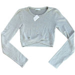 Altar'd State Altar’d State Intimates Long Sleeve Cropped Gray Sweater Womens Medium NEW Photo 0