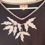 Scully Size Large Black With Gray Embroidery Tunic Top Lace Trim Western Boho Photo 5