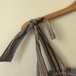 Altar'd State  Ellery Top Blue Peach Multi Striped Tie Strap Peplum Tank Blouse S Photo 7