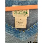 Vintage Halloween Sequin Jack O Lantern Pumpkin Coastal Grandma Sweater Blue Size XL Photo 11