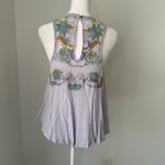 Free People light purple embroidered floral tank top size XS Photo 3