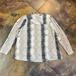 Como Blu Snakeskin Asymmetrical Cutout Mock Turtleneck 1X Black Size XL Photo 3