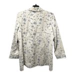 Susan Graver VTG  Ivory Blue embroidery Floral Linen Blend coat size 1X Photo 1