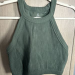 Aerie Green Ribbed Halter Top Photo 0