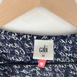 CAbi  Te Amo Love Cursive V-Neck‎ Lightweight Long Puff Sleeve Blouse Peasant XS Photo 2