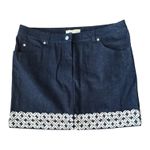 Michael Kors Denim Mini Skirt With Seashell Embellishment Size 14 Photo 2