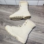 FILA Disruptor Lug Boot Winter White Faux Fur Trim Lace Up Ankle Boots Size 7 Photo 6